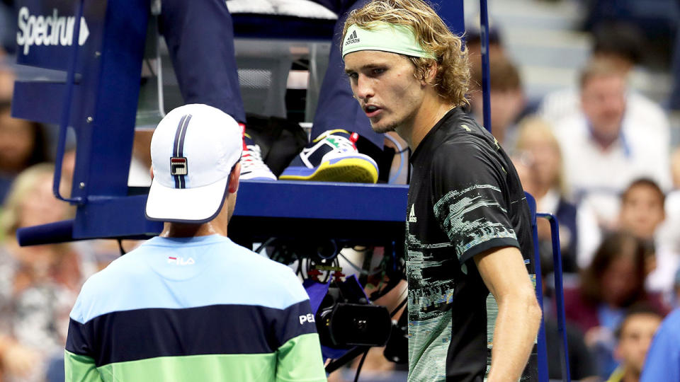 Alexander Zverev and Diego Schwartzman, pictured here during their US Open clash.