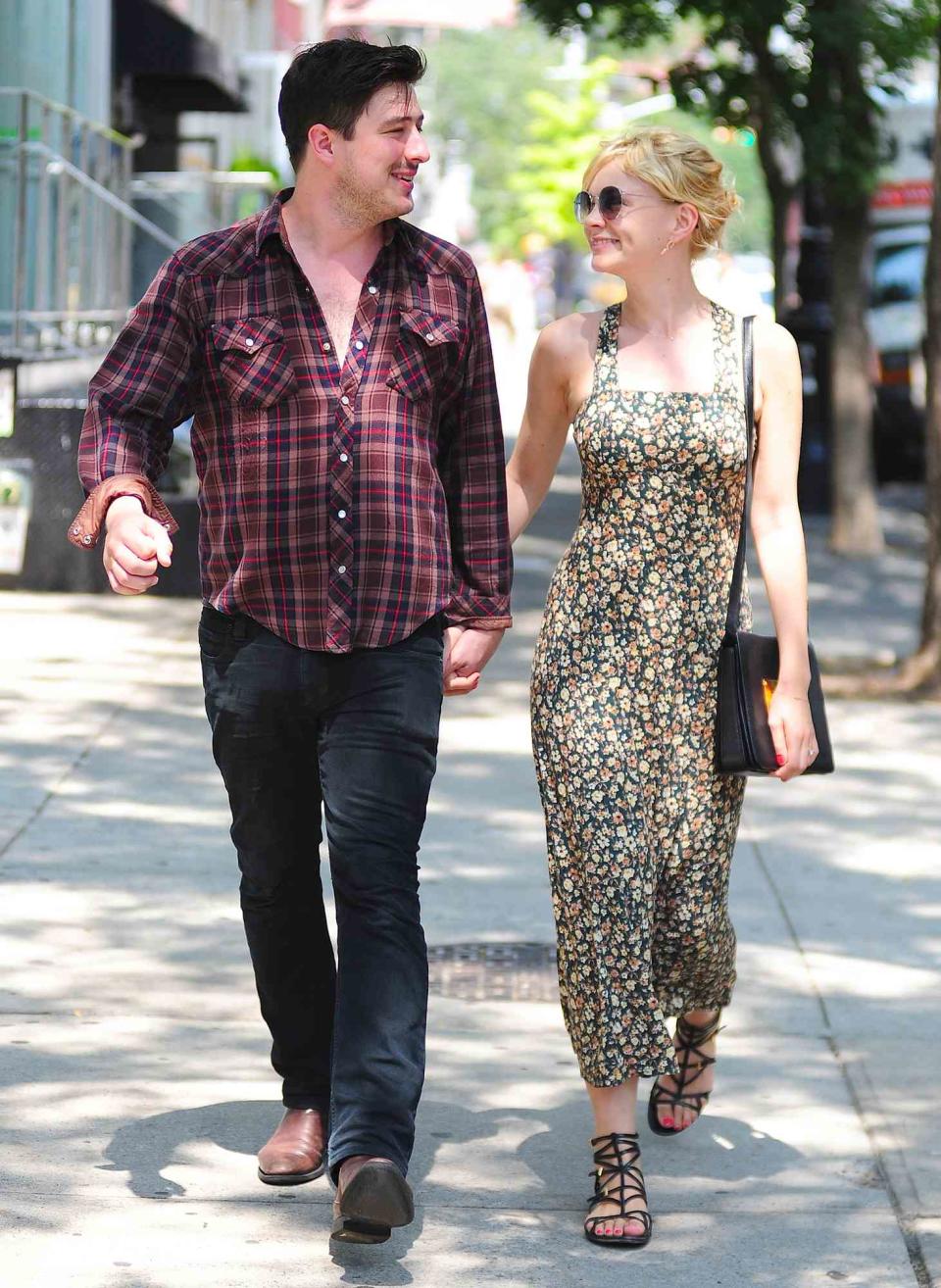 Marcus Mumford and Carey Mulligan are seen in SoHo on August 2, 2012 in New York City