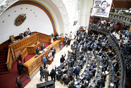 Deputies vote during a National Assembly session in Caracas, Venezuela January 15, 2019. REUTERS/Manaure Quintero