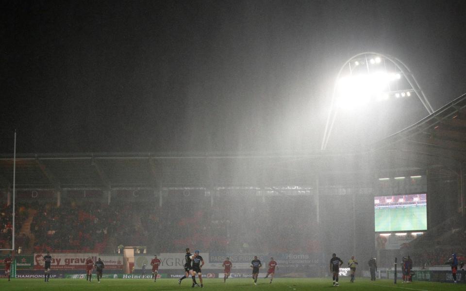 Parc y Scarlets, Llanelli, Britain - October 20, 2017 General view of the rain at Parc y Scarlets Action - Action Images via Reuters/John Sibley