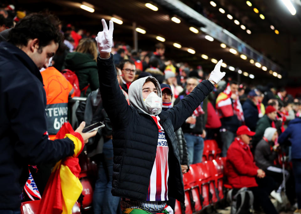 Prof Ashton said a proportion of fans who travelled to watch Atletico Madrid take on Liverpool in the UEFA Champions League would have been coronavirus positive. (Picture: PA)