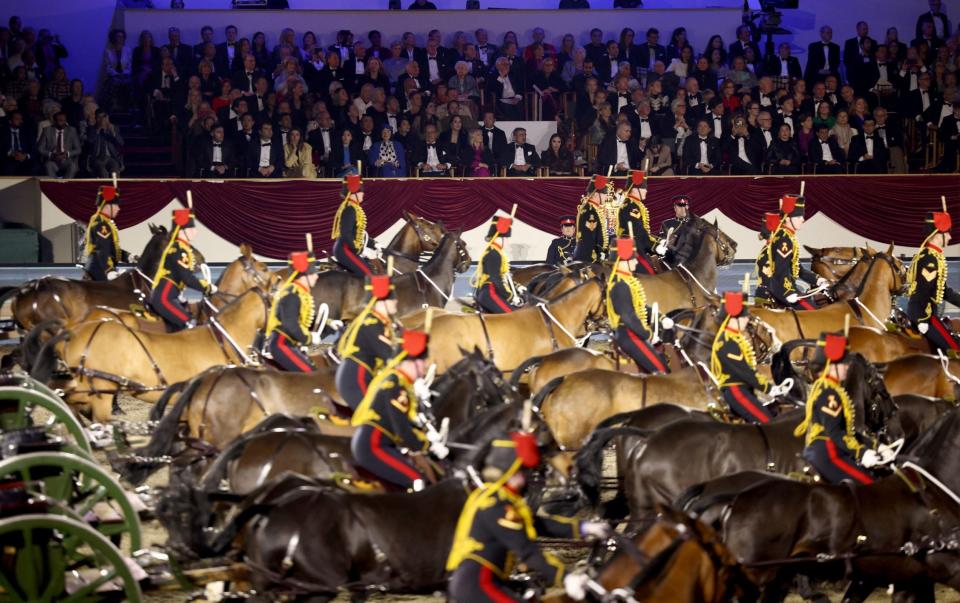 Queen Elizabeth and Sophie, Countess of Wessex, watch members of The King's Troop Royal Artillery perform - REUTERS/Henry Nicholls