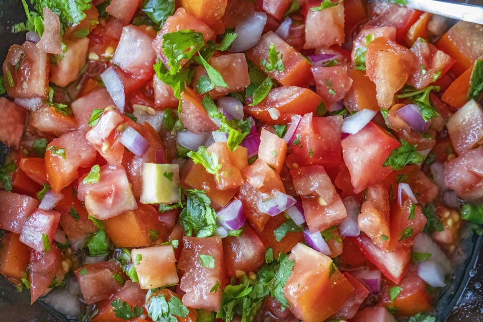 Pico de gallo close up.