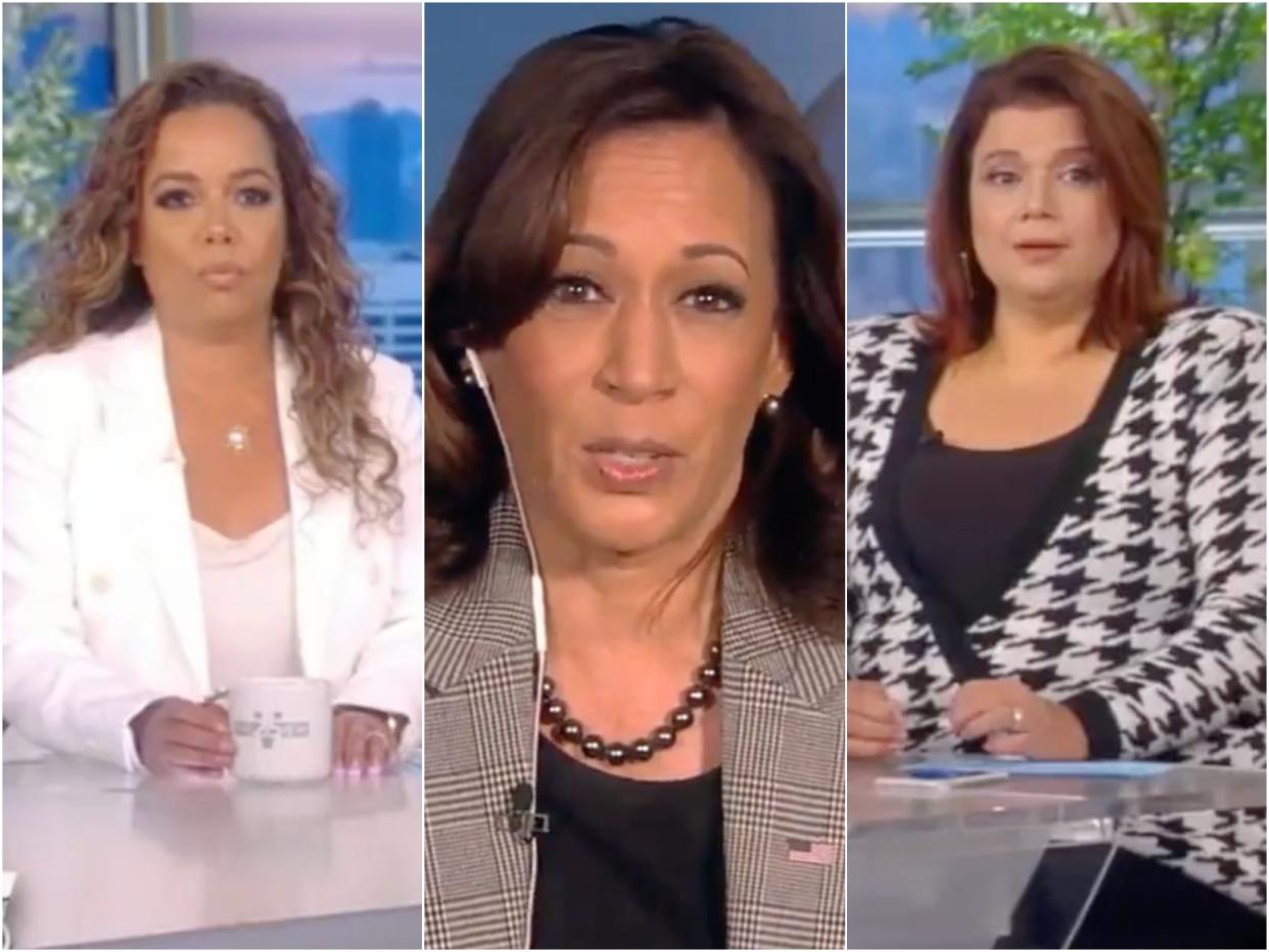 Two hosts of The View had to leave the studio just as Vice President Kamala Harris was about to join the discussion (ABC)