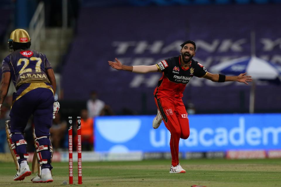 Mohammed Siraj (3/8) became the first to bowl two IPL maidens in one game.