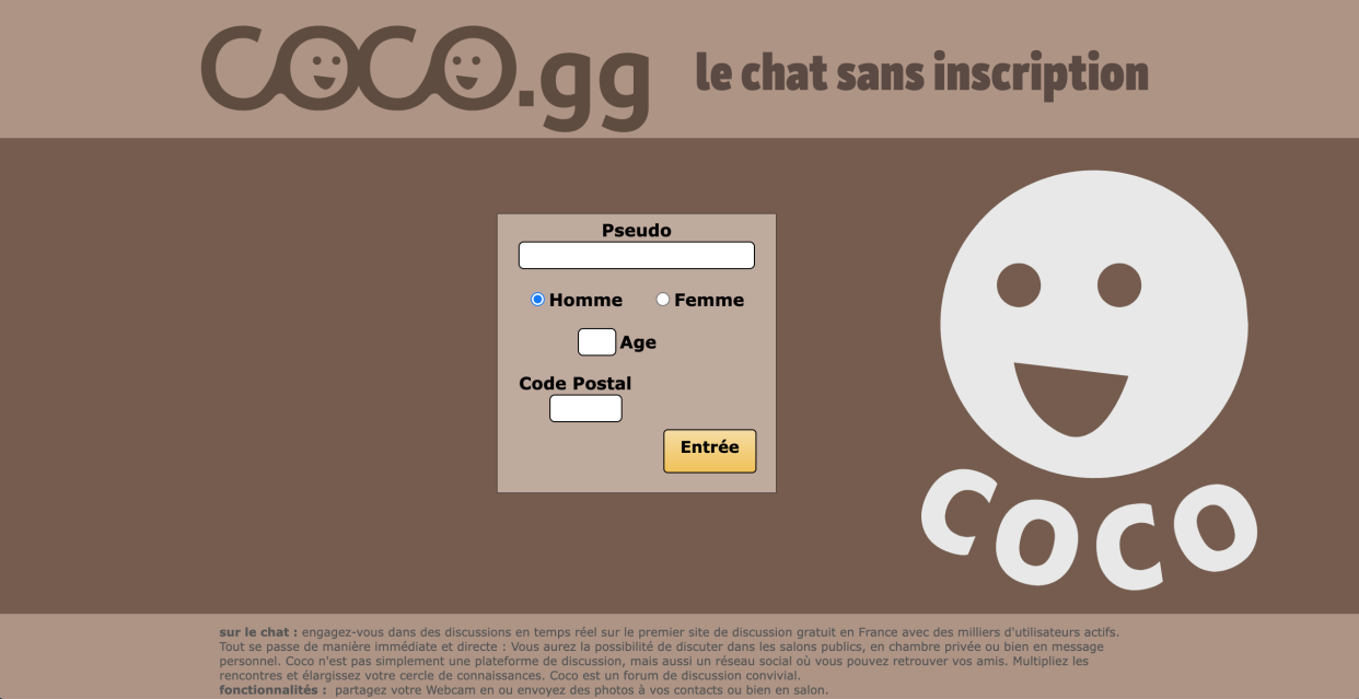 Prostitution, extorsion d'argent, pédocriminalité... le site Coco.gg est au coeur des enquêtes policières depuis plusieurs années (Capture d'écran du site : Coco.gg)