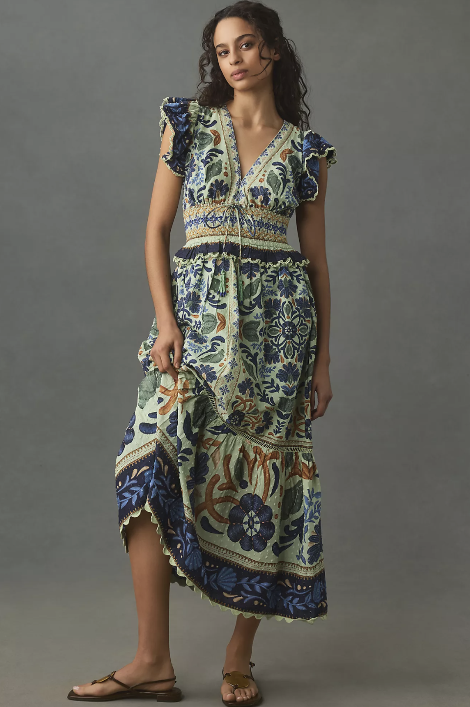 Farm Rio Ocean Tapestry Sleeveless Maxi Dress (Photo via Anthropologie)