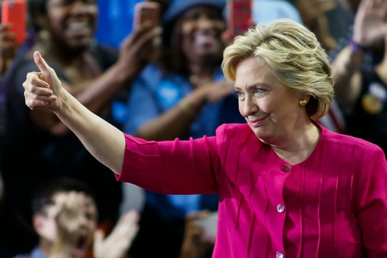 Hillary Clinton followed her historic acceptance as the first woman presidential nominee for a major party with a rally in Philadelphia before a tour of Pennsylvania and Ohio