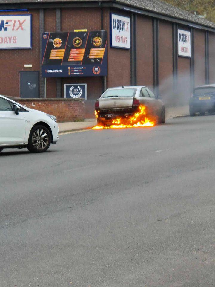 Gazette: Car - Firefighters tackled a car fire in Greenstead Road