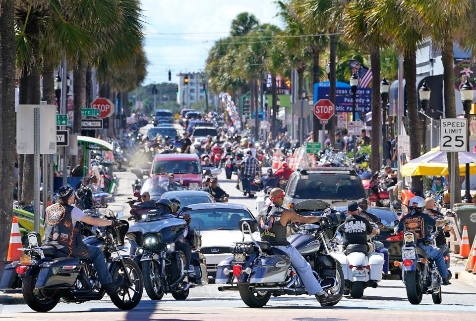 Opening day of Biketoberfest 2021 on Main Street in Daytona Beach is a sea of bikes and humanity. The 2022 edition of the event, marking Biketoberfest's 30th anniversary, opens Oct. 13 in Daytona Beach and throughout Volusia County.