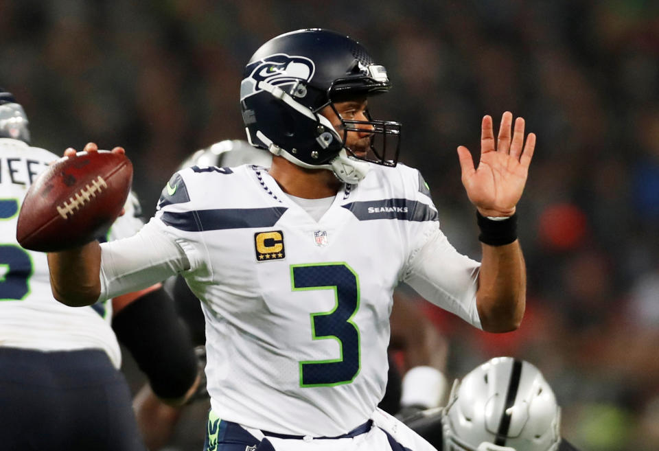 Russell Wilson — once a consistently elite source of fantasy points — has barely been able to replicate past successes this year. (Action Images via Reuters/Paul Childs)