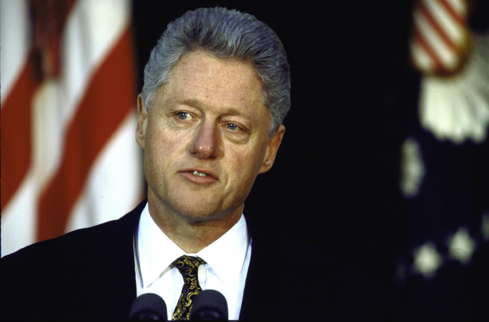 In a 1998 news conference in the White House Rose Garden, President Bill Clinton apologized for his sexual relationship with intern Monica Lewinsky. (Photo: Cynthia Johnson via Getty Images)