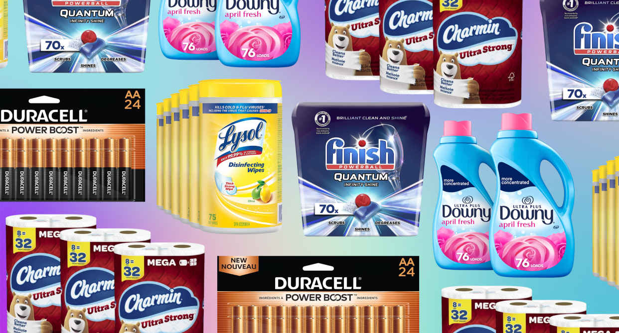 cleaning supplies, amazon canada boxing day sales duracell batteries, lysol wipes, finish laundry detergent, downy fabric softener, charmin toilet paper