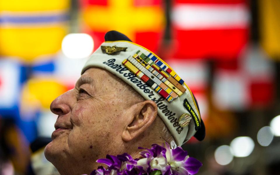 Conter at a ceremony to mark the 74th anniversary of the Pearl Harbor attack