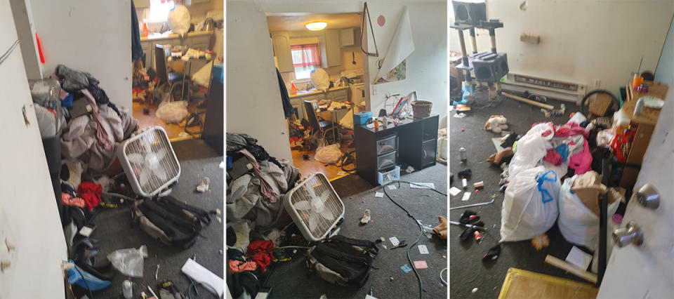 Photos of apartment trashed by tenants