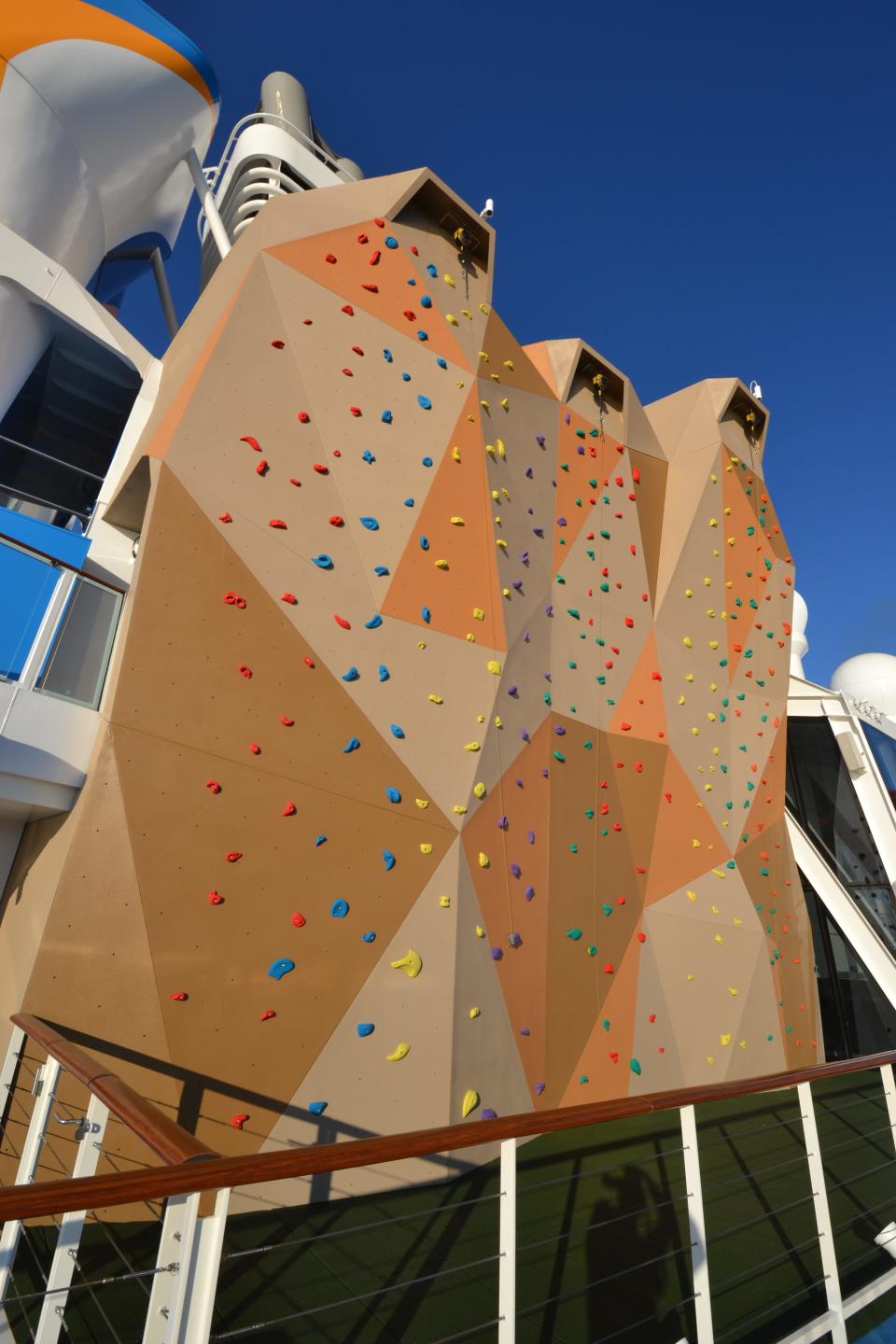 Access to rock-climbing walls like the one on Royal Caribbean's Anthem of the Seas is usually free.