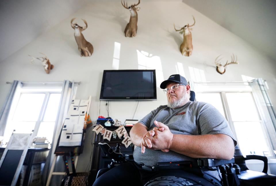 Jason Wendlandt talks about his accident that left him paralyzed from the waist down and his road to recovery on Wednesday, Oct. 18, 2023.