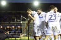 Britain Football Soccer - Birmingham City v Leeds United - Sky Bet Championship - St Andrews - 3/3/17 Leeds' Chris Wood celebrates scoring their second goal Mandatory Credit: Action Images / Carl Recine Livepic