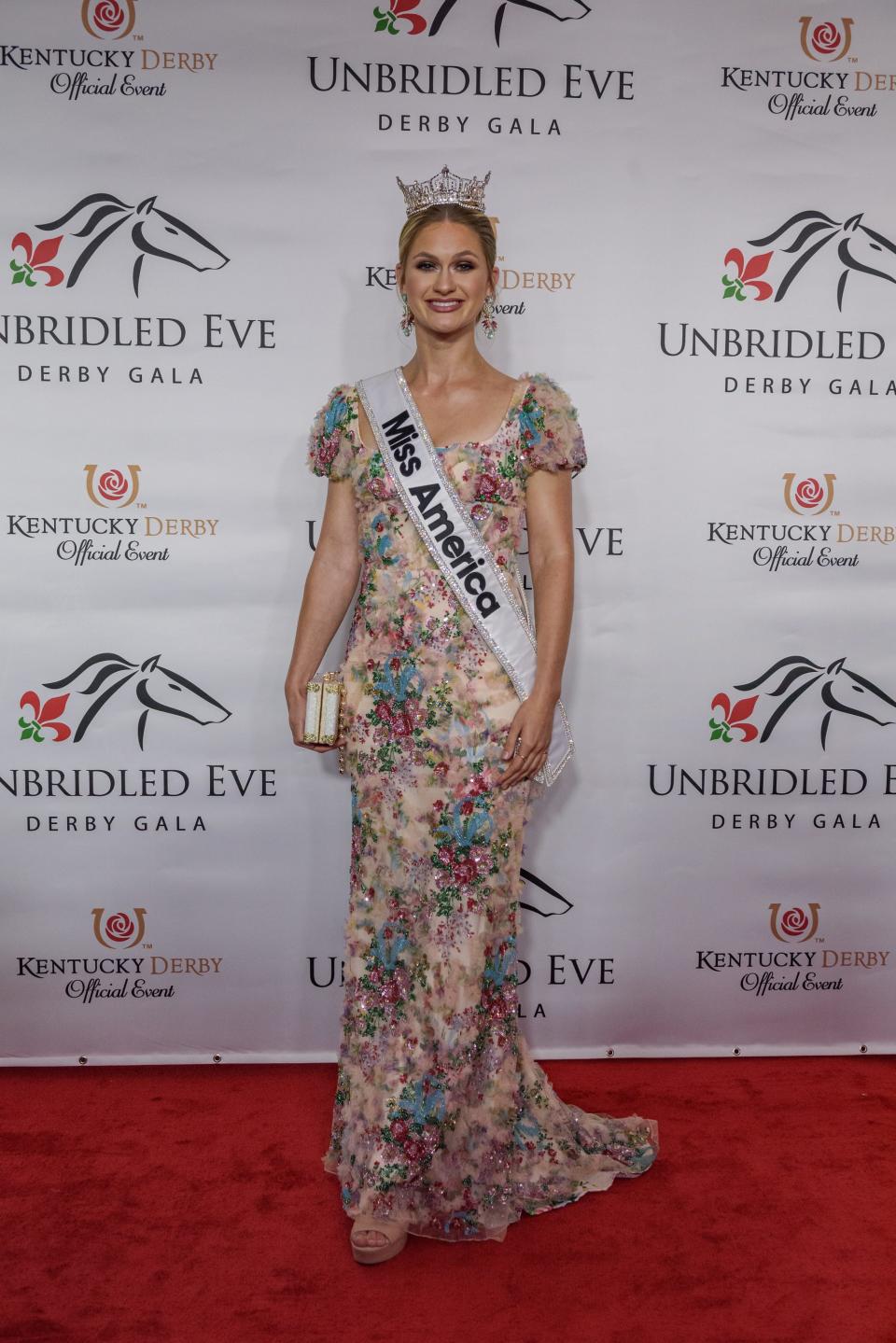 Grace Marie Stanke, Miss America 2023, on the runway at the 10th annual Unbridled Eve Derby Gala in the Grand Ballroom at The Galt House Hotel & Suites. May 5, 2023