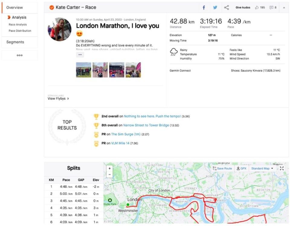 Entry errors in Kate Carter's Strava times led to accusations of cheating by an American-based running blog