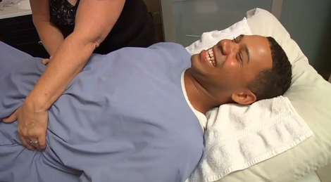Iman getting his colonic treatment