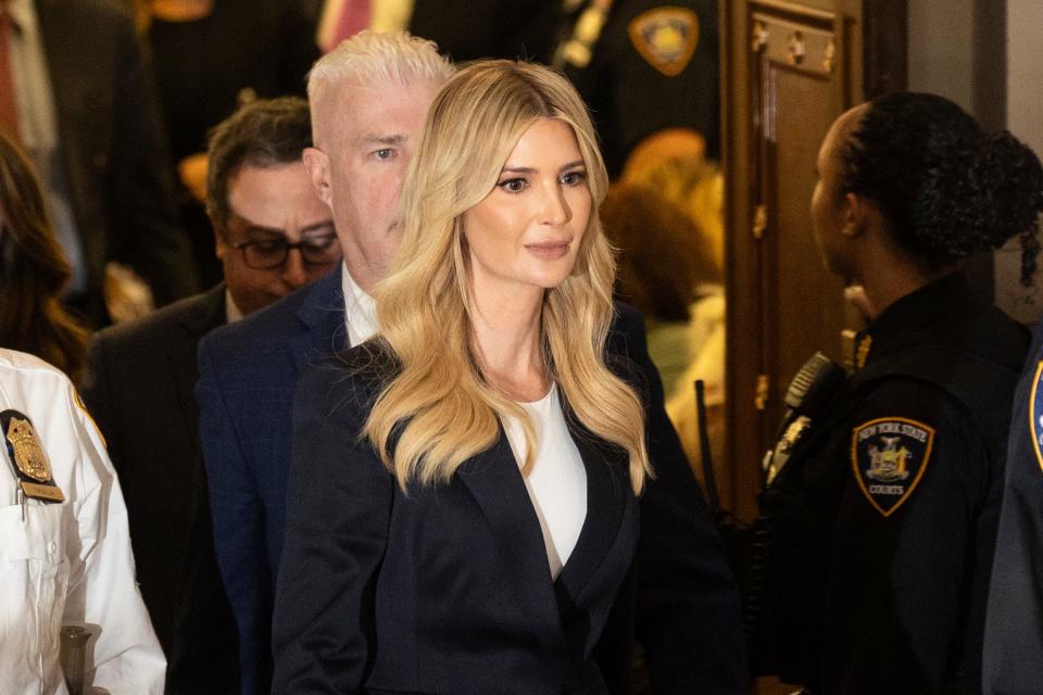 Ivanka Trump exits courtroom during a civil fraud trial against former President Donald Trump at New York Supreme Court, Wednesday, Nov. 8, 2023, in New York.