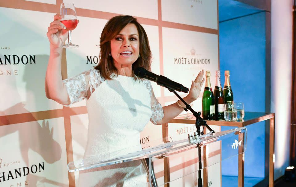 The 57-year-old Australian television presenter, who will be joining The Project next year, took on MC duties at a Moët & Chandon event in Sydney. Source: Media Mode