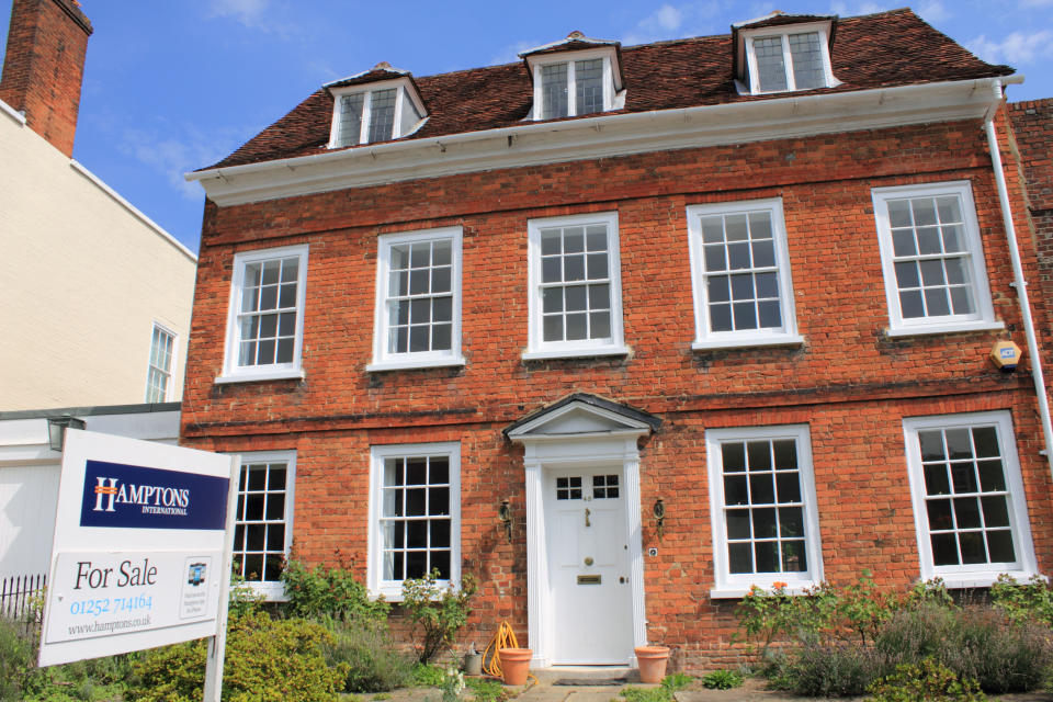 Georgian house for sale in Castle Street in Farnham, Surrey, England, UK.