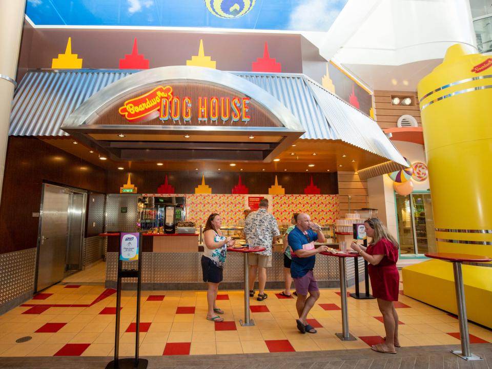 hot dog stand at Boardwalk neighborhood on Royal Caribbean's Wonder of the Seas