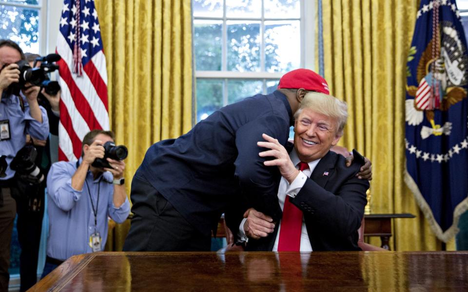 Kanye West and Donald Trump in the Oval Office in 2018 - Andrew Harrer/Bloomberg