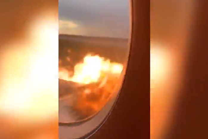 Footage has emerged taken from inside the Russian plane that crashed on Sunday showing the vehicle being engulfed in flames.The distressing video, taken by a passenger, appears to show the plane’s wing on fire out of the window while screaming can be heard in the background.At least 41 people, including two teenagers, died after the fire broke out during an emergency landing at Moscow’s Sheremetyevo Airport on Sunday.Russian investigators have said the two-year-old plane was hit by lightning shortly after taking off at 6.02pm local time.It is believed to have then lost control of some of its communications and navigation systems, before bursting into flames on landing.Pilot Denis Evdokimov was quoted by Zvezda TV and the Komsomolskaya Pravda newspaper that “because of lightning, we had a loss of radio communication.”A YouTube video shows passengers fleeing from the burning plane, which had taken off from Moscow for a regional flight to the northern city of Murmansk, after it landed.There were 78 people in total on board, according to news agency RIA, including five crew members.