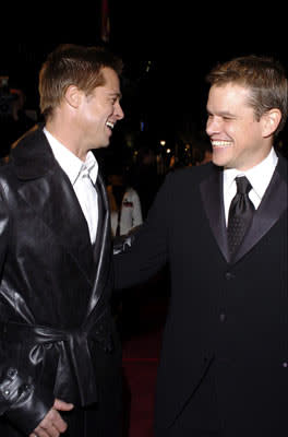 Brad Pitt and Matt Damon at the Hollywood premiere of Warner Bros. Ocean's Twelve