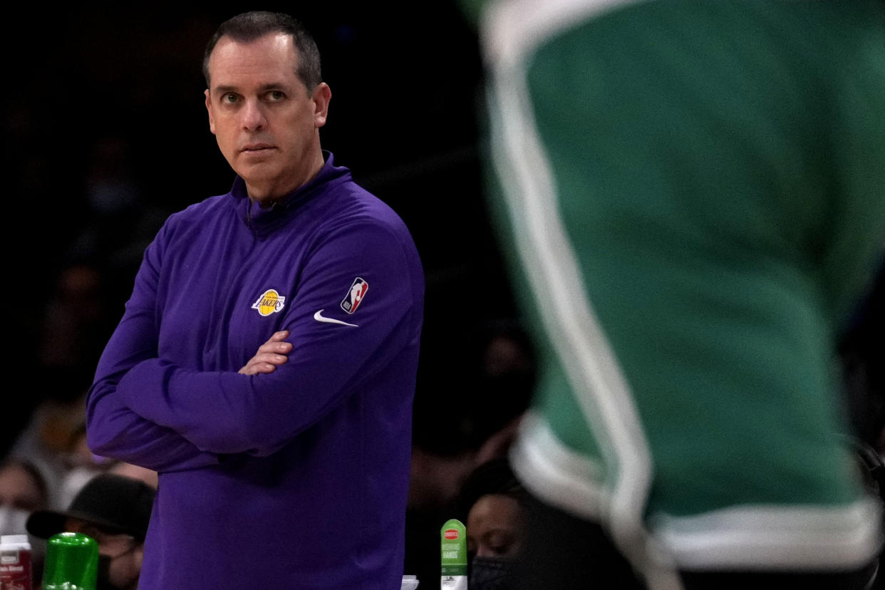 Lakers coach Frank Vogel is in danger of losing his job. (Keith Birmingham/MediaNews Group/Pasadena Star-News via Getty Images)