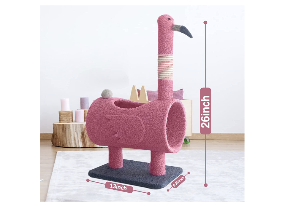 JCOLUSHI Flamingo Cute Cat Tree (Photo: Amazon)


