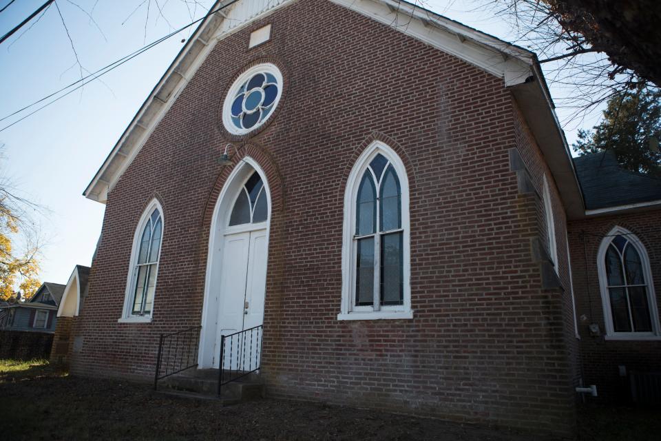  The front entrance of Zoar Methodist Episcopal Church in Odessa, Del. Wednesday, Nov. 24, 2021.   