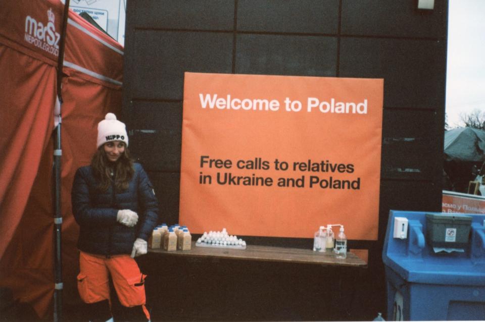 Welcome to Poland: hot tea and SIM cards courtesy of Orange. Credit: Harper Simon