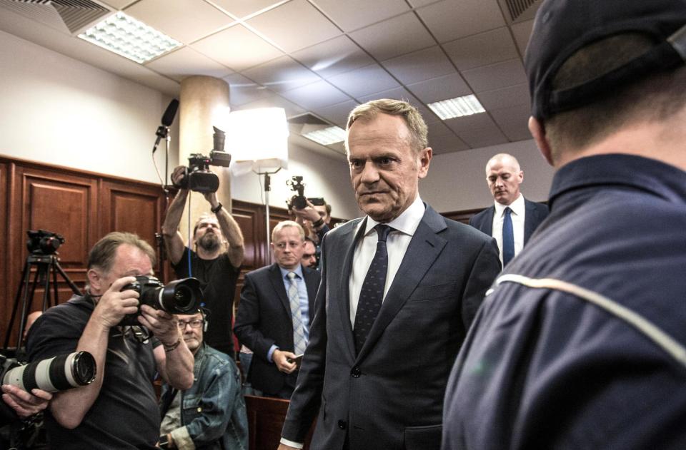 Donald Tusk arrives at court to testify: REUTERS