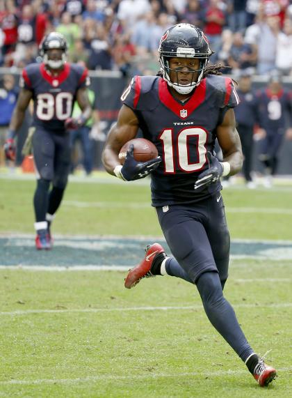 DeAndre Hopkins, doing bad things to the Titans. (Getty Images)