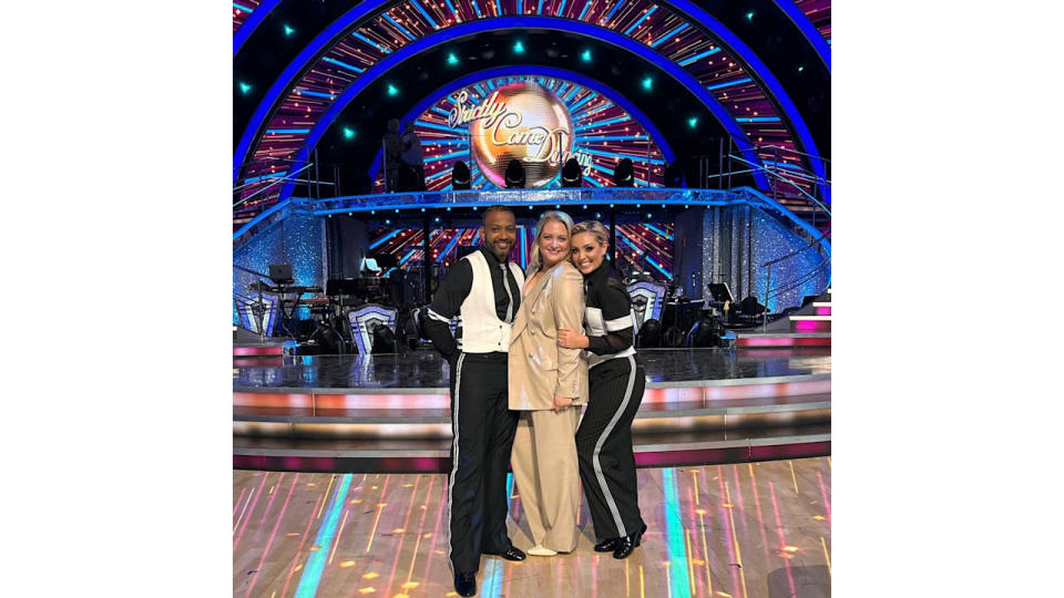 JB on Strictly floor with Amy Dowden and wife