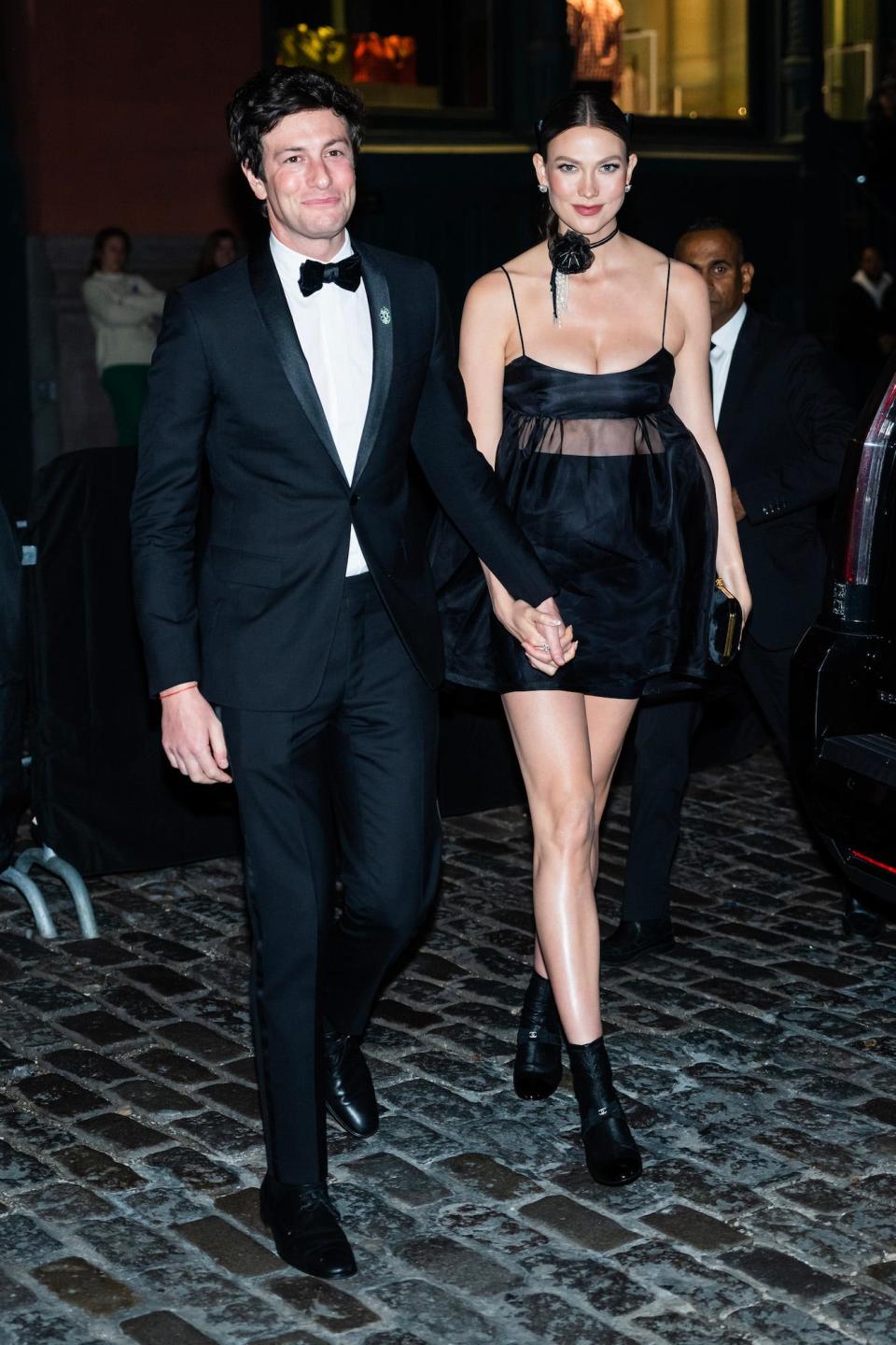 Joshua Kushner and Karlie Kloss attend a 2023 Met Gala after party.