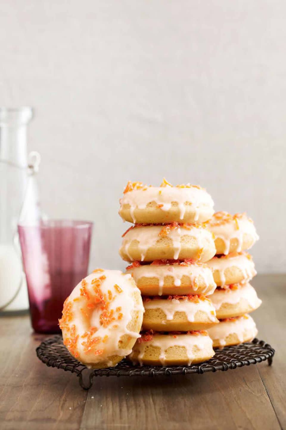 breakfast in bed stack of grapefruit buttermilk doughnuts