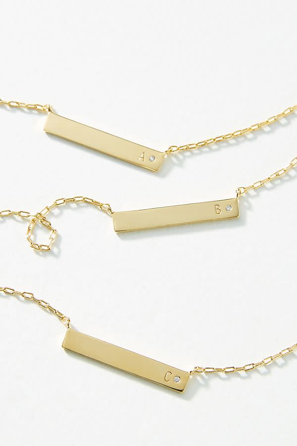 Monogram Bar Necklace 