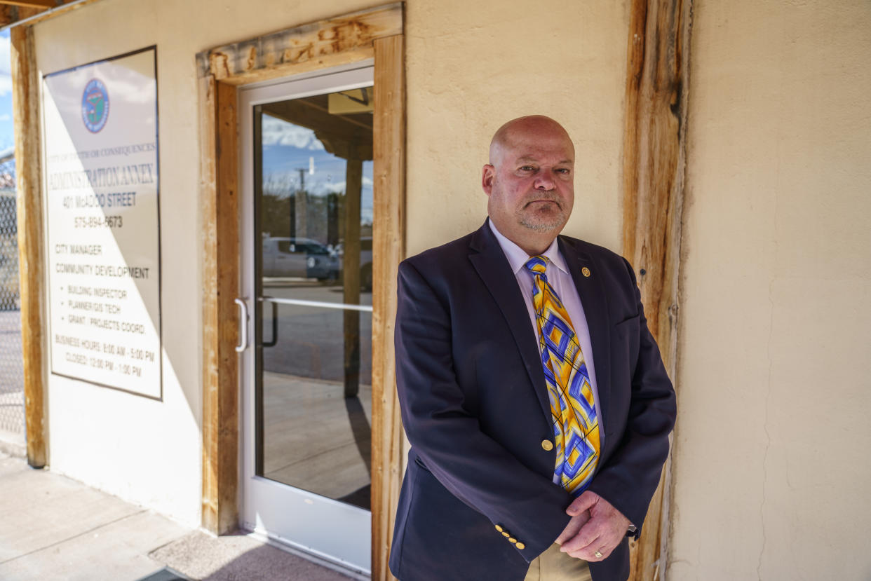 City manager Bruce Swingle, 62, in Truth or Consequences, N.M., which says it needs $150 million to overhaul its aging water conveyance system.  (Paul Ratje for NBC News)