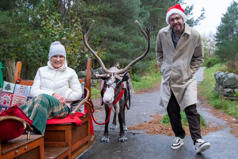 It's a sleigh ride, with reindeer, for Mary Berry!