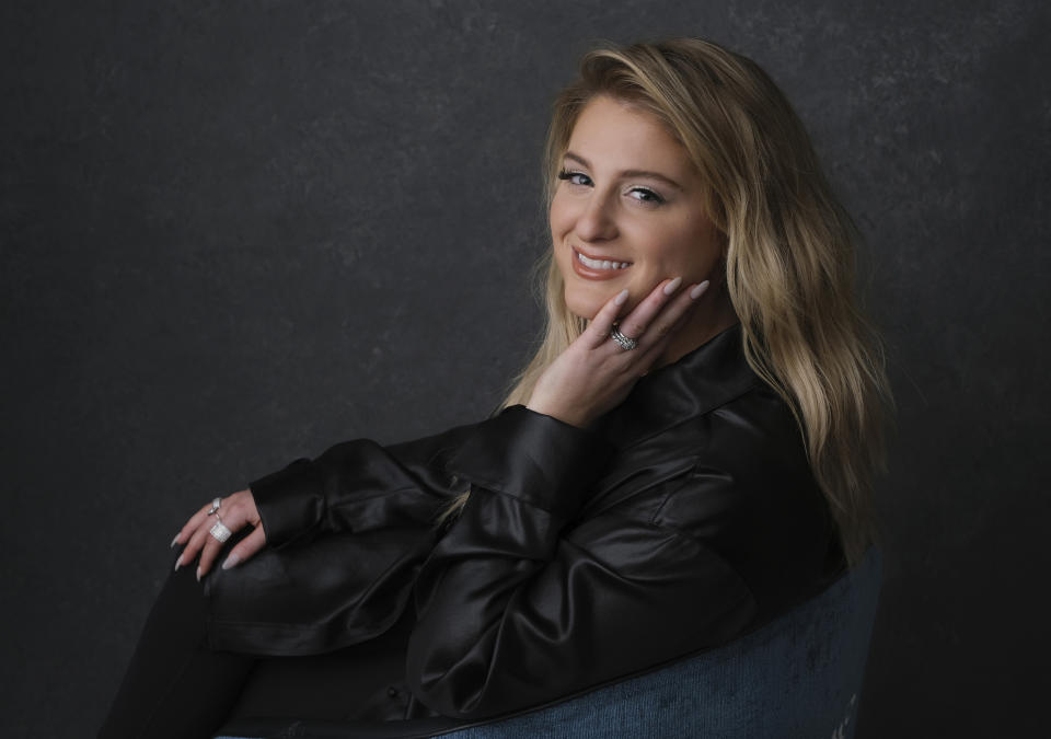 This Jan. 21, 2020 photo shows singer-songwriter Meghan Trainor posing for a portrait in Burbank, Calif. to promote her new album “Treat Myself." (AP Photo/Chris Pizzello)