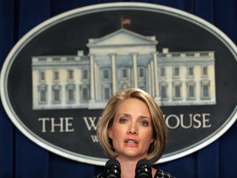 US Deputy Press Secretary Dana Perino speaks at a briefing at the White House 27 March 2007.
