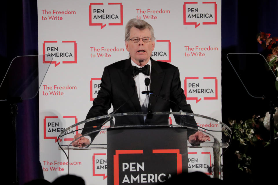 Author and honoree Stephen King at the PEN America Literary Gala in New York, U.S., May 22, 2018.  REUTERS/Lucas Jackson