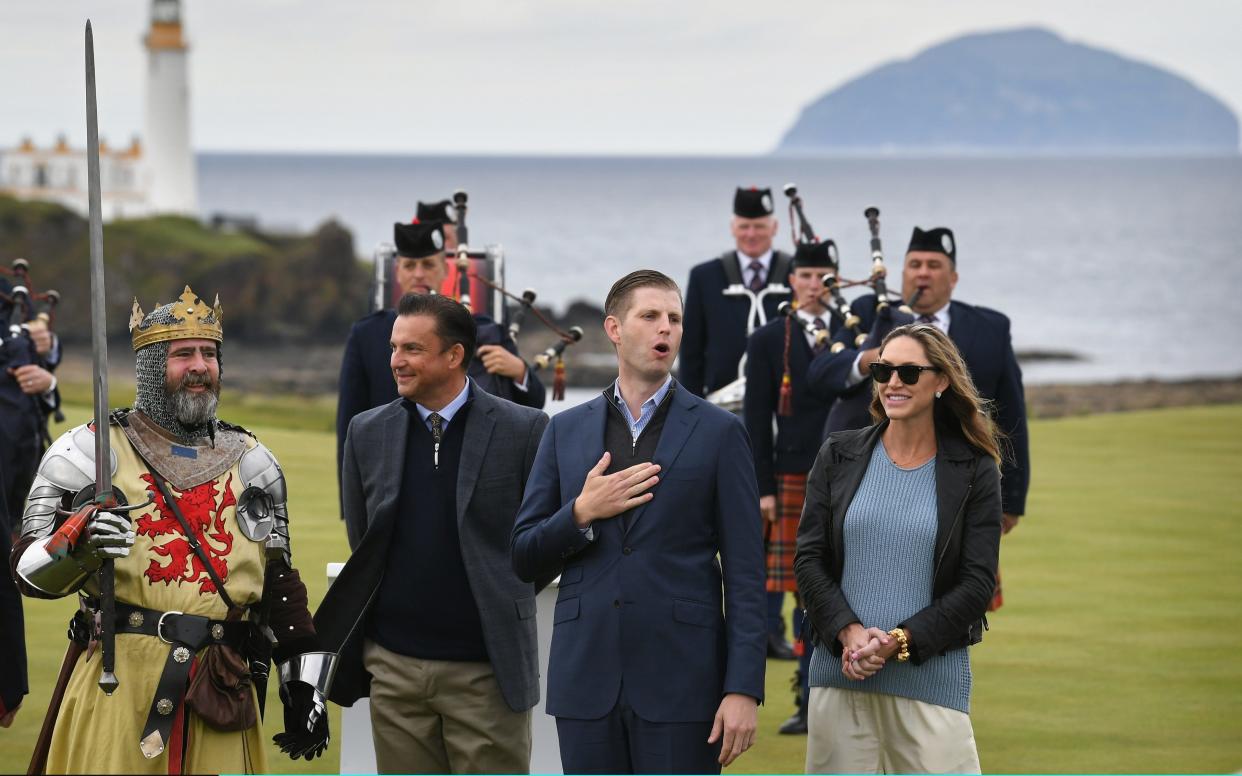 Eric Trump and his wife Lara at Turnberry - 2017 Getty Images