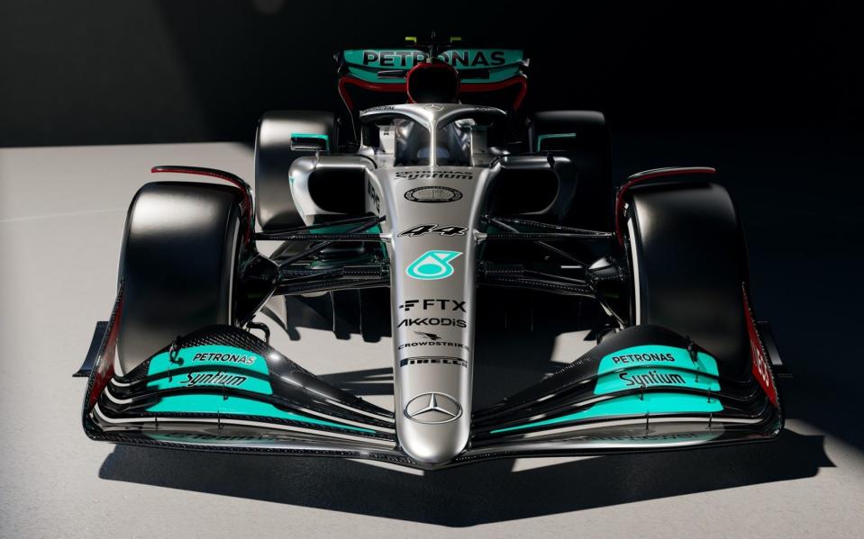  Handout photo dated 18/02/2022 provided by Mercedes-AMG of the W13 E Performance 2022 Formula One car at Silverstone. Issue date: Friday February 18, 2022. PA Photo - PA 