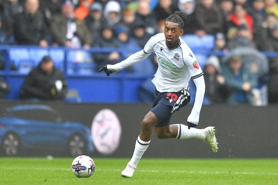 Paris Maghoma has become a favourite with the Bolton fans - and could sign permanently in the summer <i>(Image: Camerasport)</i>